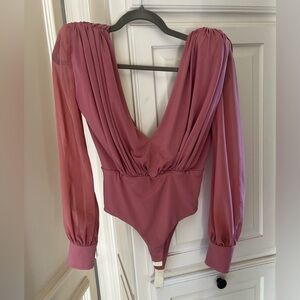 NWOT Intimo & Medias SI Elegant Mauve Long Sleeve Bodysuit size 36